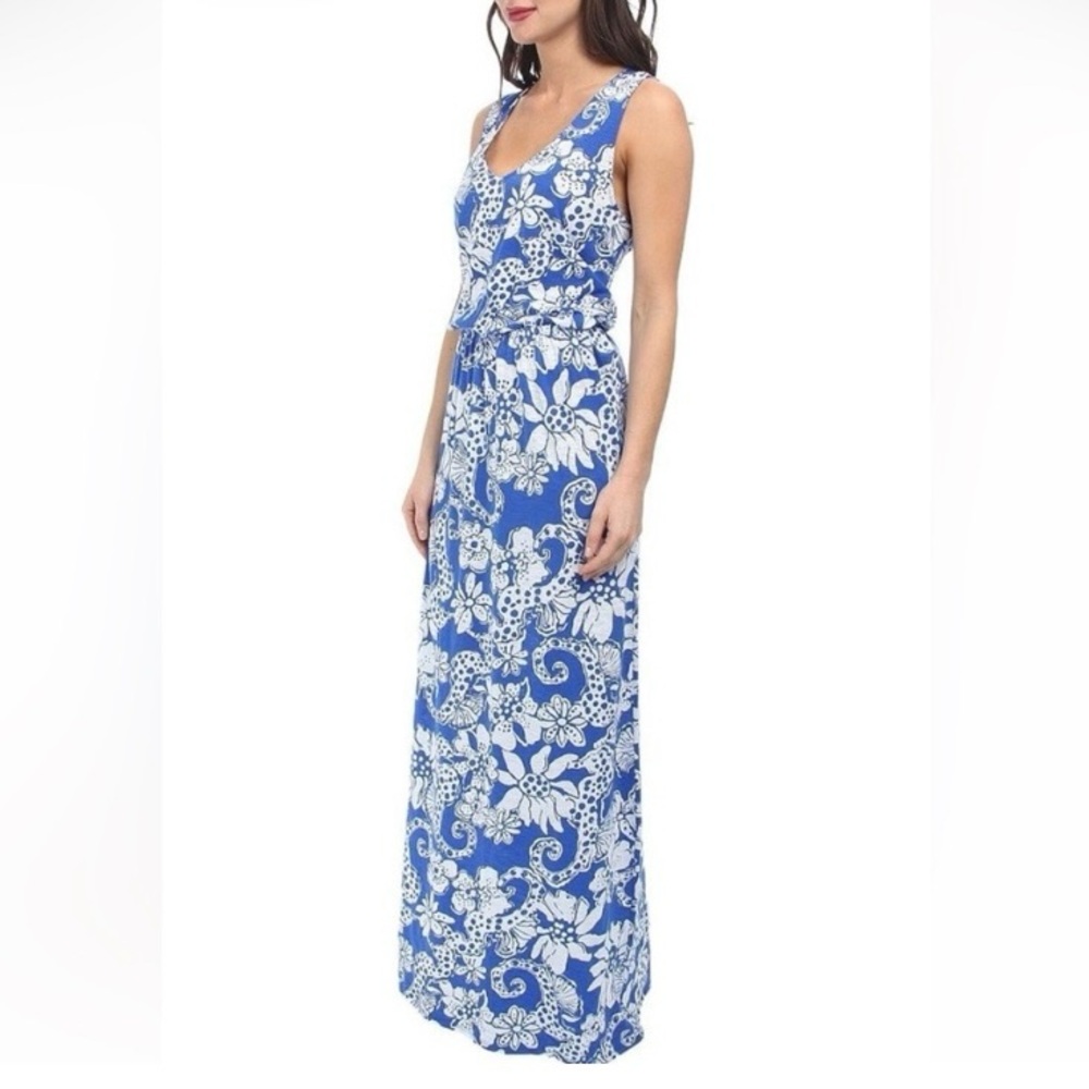 Lilly Pulitzer Mills Maxi Dress Racerback Cotton
Deep Sea Blue Quahog Chowdah